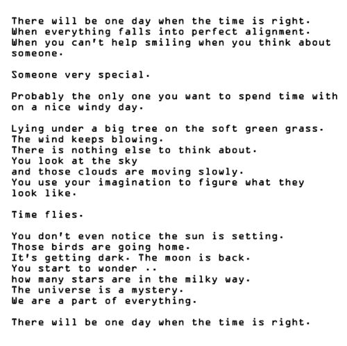 When the time is right....